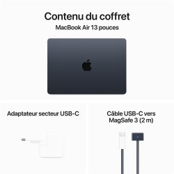 MacBook Air 13,6" M3 8 Go RAM 256 Go SSD Lumière stellaire paiement en plusieurs fois - clavier AZERTY - Neuf