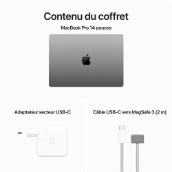 MacBook Pro 14'' M3 8 Go RAM 512 Go SSD Gris sidéral paiement en plusieurs fois - clavier AZERTY - Neuf