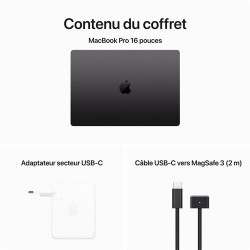 MacBook Pro 16'' M3 Pro 18 Go RAM 512 Go SSD Noir paiement en plusieurs fois - clavier AZERTY - Neuf