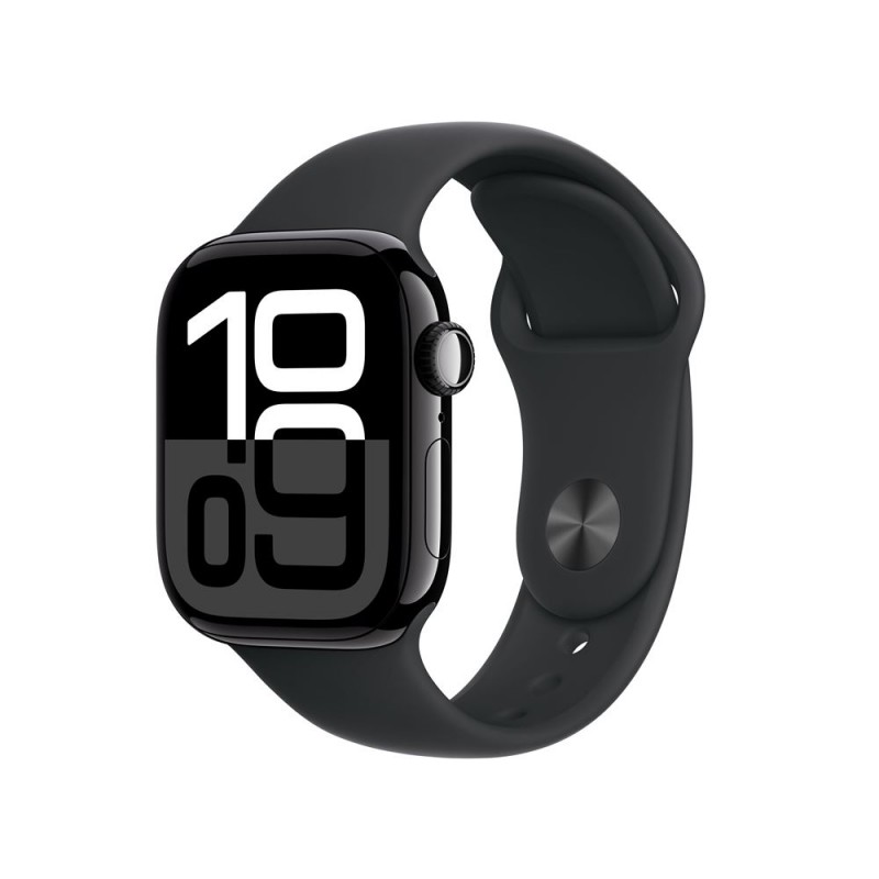 Besoin d’une nouvelle Apple Watch Series 10 GPS 42 mm - Boîtier Aluminium Noir de Jais - Bracelet Sport Noir S/M - payez la e...