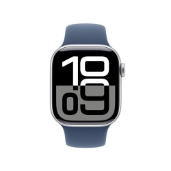 Besoin d’une nouvelle Apple Watch Series 10 GPS 42 mm - Boîtier Aluminium Argent - Bracelet Sport Denim M/L - payez la en plu...