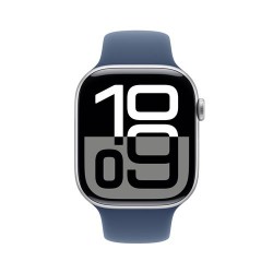 Besoin d’une nouvelle Apple Watch Series 10 GPS 46 mm - Boîtier Aluminium Argent - Bracelet Sport Denim M/L - payez la en plu...